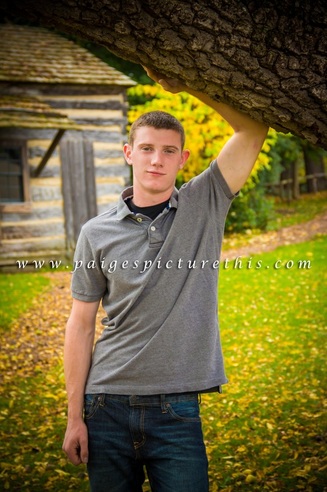 Picture This Photography | www.paigespicturethis.com | senior guy lean on tree in the fall